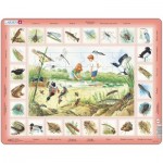 Larsen-NA3-RU Puzzle Cadre - Animaux de l'Étang (en Russe)