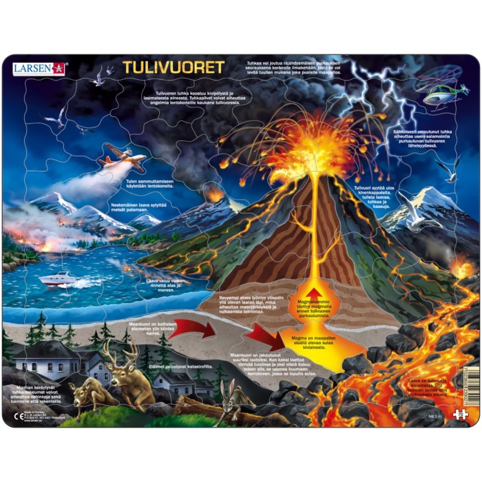 Larsen-NB2-FI Puzzle Cadre - Le Volcan (en Finlandais)