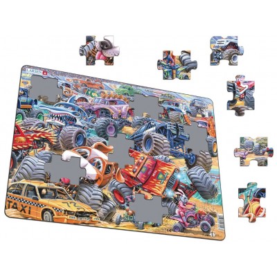 Larsen-PG5 Puzzle Cadre - Course de Monster Trucks