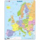 Puzzle Cadre - Carte de l'Europe (en Anglais)