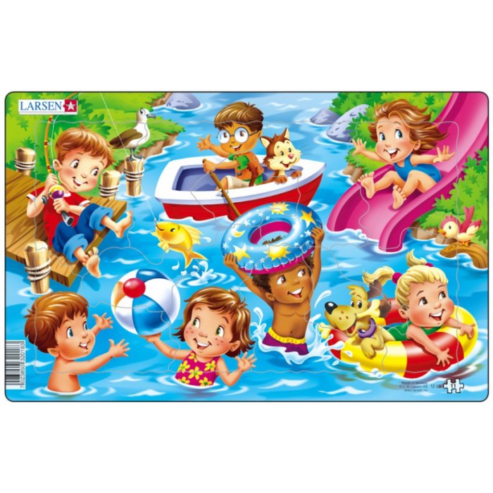 Larsen-U18-2 Puzzle Cadre - Jeux d'enfants à la Mer