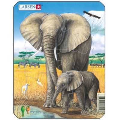 Larsen-V4-3 Puzzle Cadre - Eléphants