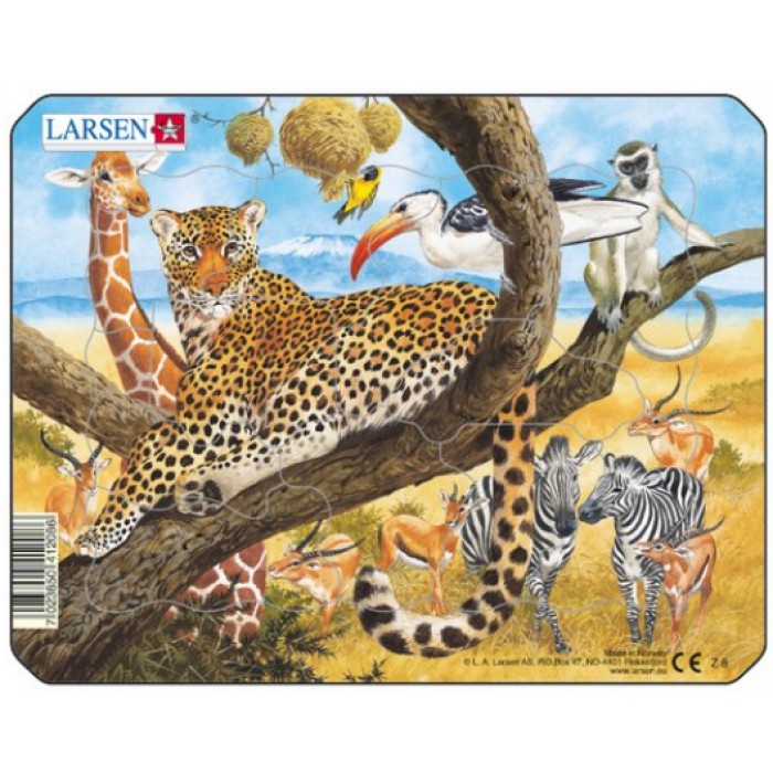 Larsen-Z8-2 Puzzle Cadre - Animaux de la Jungle
