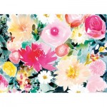 Puzzle  Nathan-00956 Dahlias et roses / Marie Boudon (Collection Carte blanche)