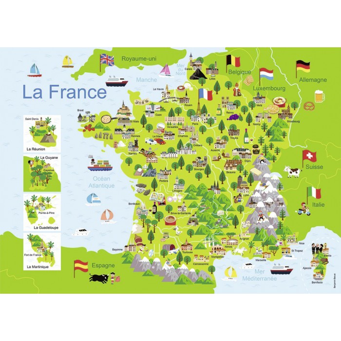 Puzzle  Nathan-86732 Carte de France