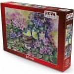 Puzzle  Nova-Puzzle-41095 Nid d'Oiseau dans les Violettes