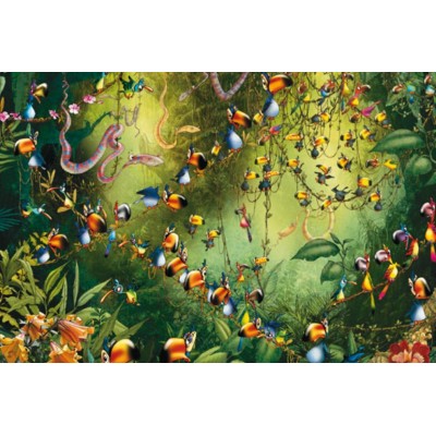 Puzzle Piatnik-5491 François Ruyer - Toucans dans la Jungle