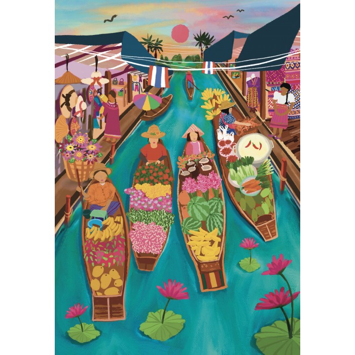 Puzzle   Marché Flottant en Thaïlande