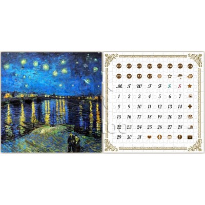 Puzzle Pintoo-H1778 Calendrier Showpiece - Van Gogh - Nuit Etoilée sur le Rhône