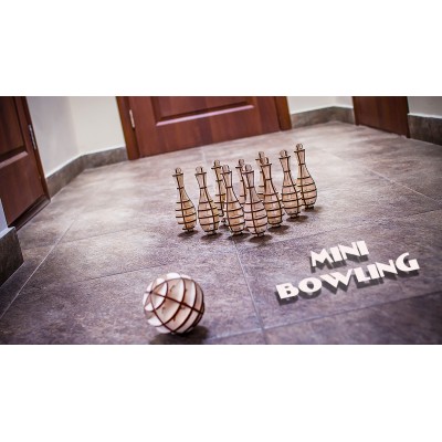 Eco-Wood-Art-27 Puzzle 3D en Bois - Mini Bowling
