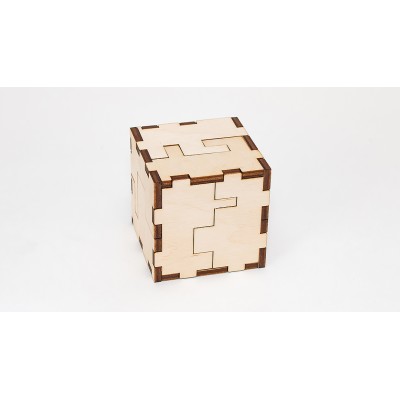 Eco-Wood-Art-35 Puzzle Cube 3D