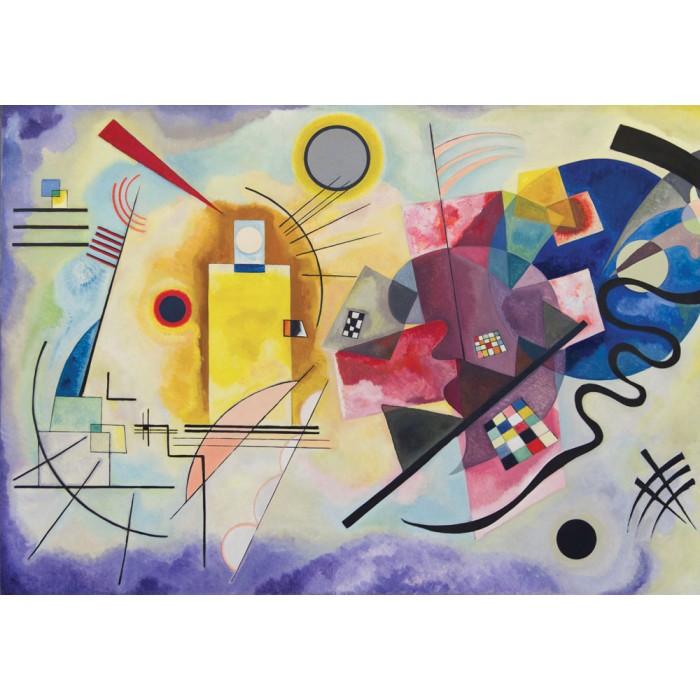 Puzzle en Bois découpé à la Main - Kandinsky - Jaune, Rouge, Bleu