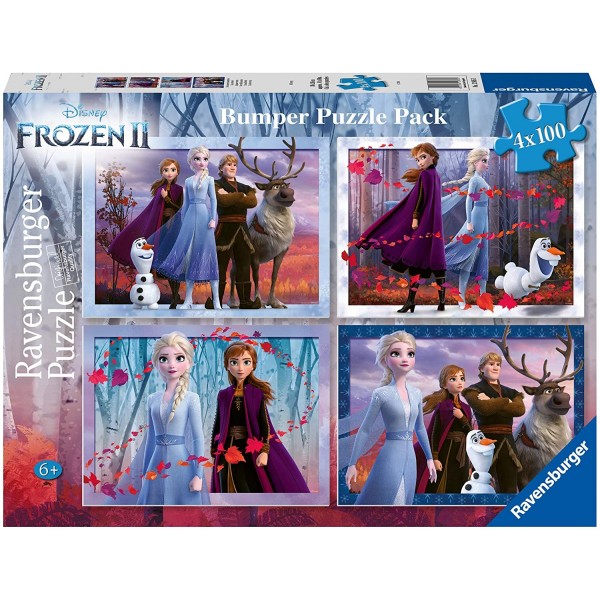 4 Puzzles - La Reine des Neiges 2 Ravensburger-12885 100 pièces Puzzles -  Autres Disney