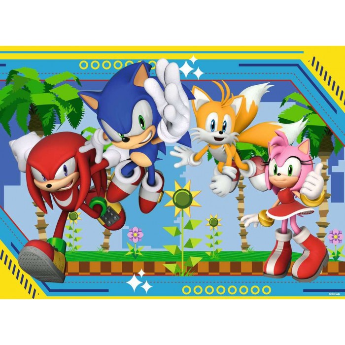 Puzzle  Ravensburger-01134 Pièces XXL - L'Equipe Sonic