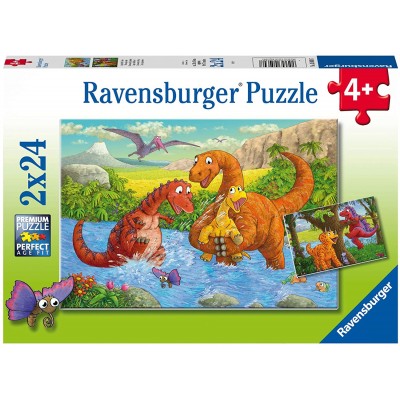 Ravensburger-05030 2 Puzzles - Dinosaures