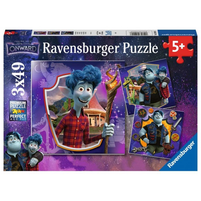  Ravensburger-05091 3 Puzzles - Disney Pixar - Onward