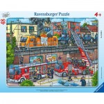  Ravensburger-05093 Puzzle Cadre - Firefighters in Action