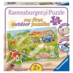  Ravensburger-05243 My First Outdoor Puzzle - Lotta et Max à la ferme