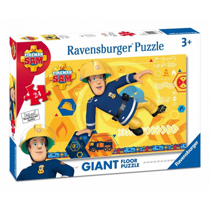 Ravensburger-05446 Puzzle Géant de Sol - Le Pompier Sam