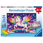  Ravensburger-05677 2 Puzzles - Licorne et Pégase