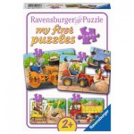  Ravensburger-05717 4 Puzzles - Mon premier puzzle - Animaux au Chantier