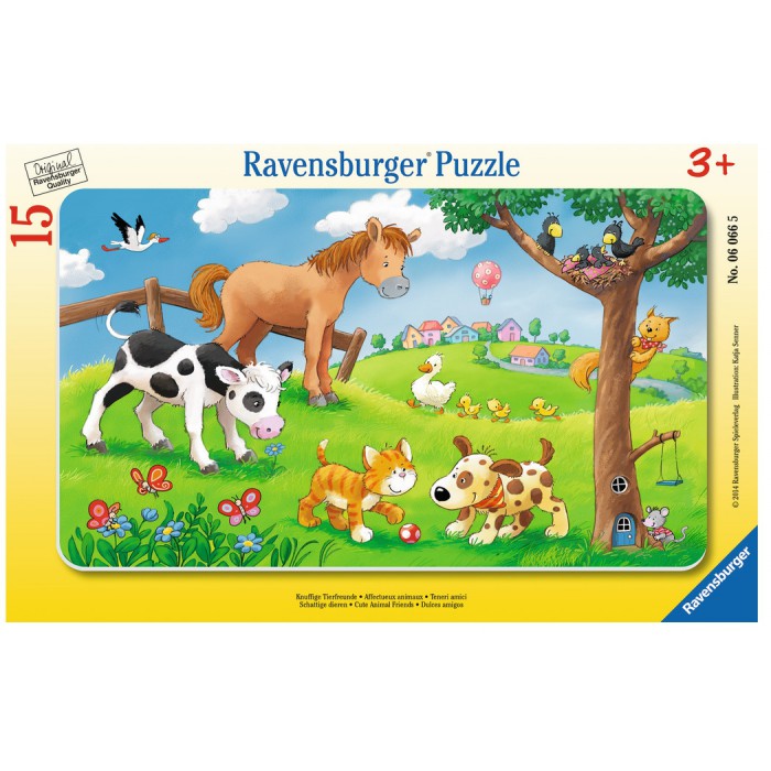 Ravensburger-06066 Puzzle Cadre - Affectueux Animaux