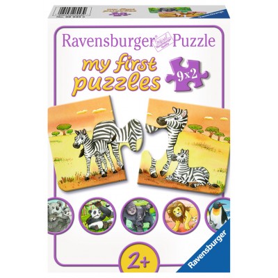 Ravensburger-06943 9 Puzzles - Familles d'Animaux