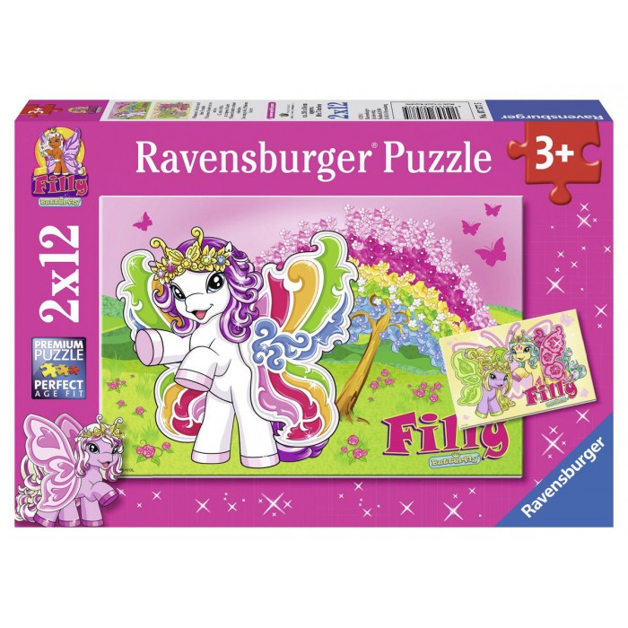  Ravensburger-07577 2 Puzzles - Filly Butterfly