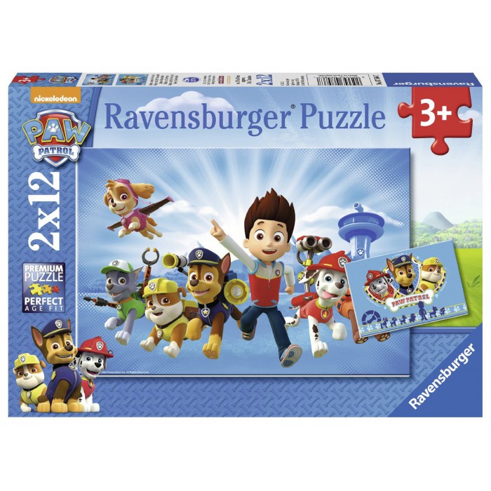 Ravensburger-07586 2 Puzzles - Pat' Patrouille
