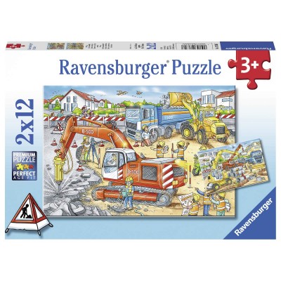 Ravensburger-07630 2 Puzzles - Site de Construction