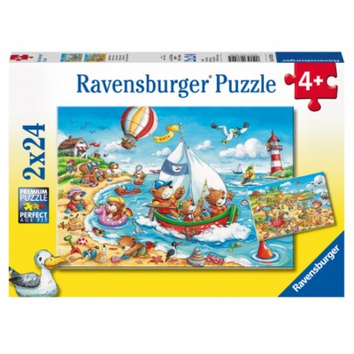 Ravensburger-07829 2 Puzzles - Vacances à la Mer