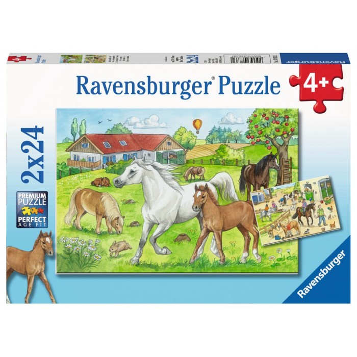  Ravensburger-07833 2 Puzzles - Chevaux