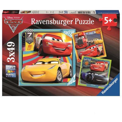 Ravensburger-08015 3 Puzzles - Cars 3