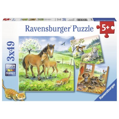 Ravensburger-08029 3 Puzzles - Câlins