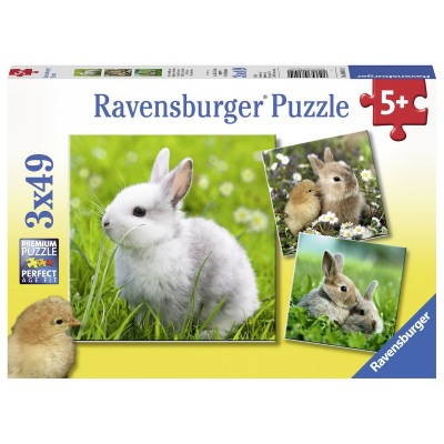 Ravensburger-08041 3 Puzzles - Lapin Mignon