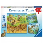  Ravensburger-08050 3 Puzzles - Animaux dans leurs Habitats