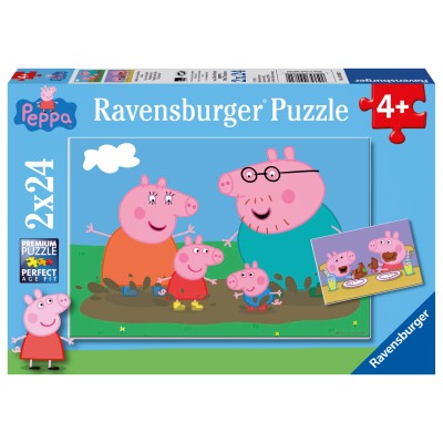 Ravensburger-09082 2 Puzzles - Peppa Pig