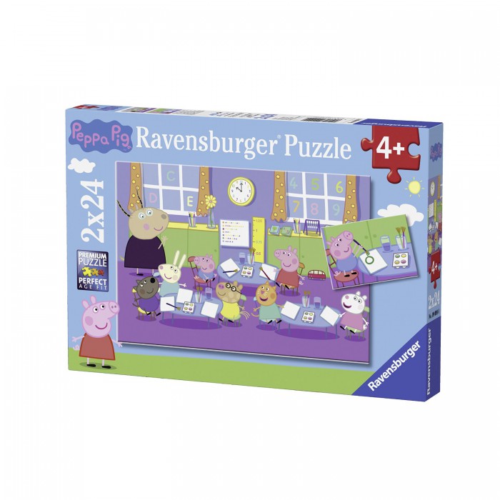 Ravensburger-09099 2 Puzzles - Peppa Pig