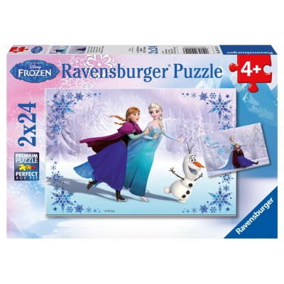 Ravensburger-09115 2 Puzzles - Disney La Reine des Neiges