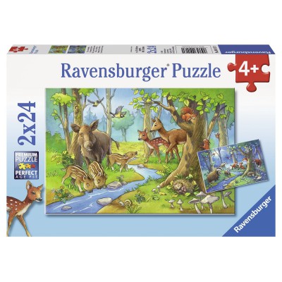 Ravensburger-09117 2 Puzzles - Animaux de la Forêt