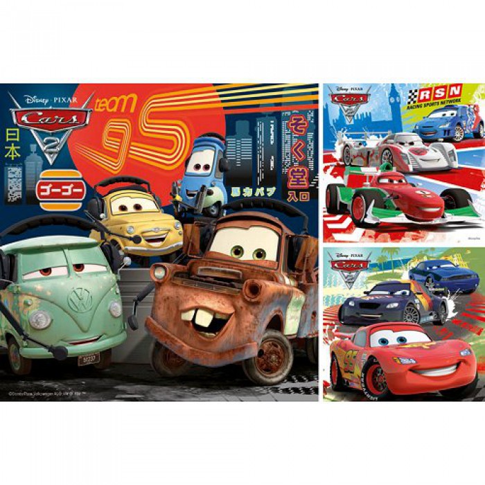  Ravensburger-09281 3 Puzzles - Cars 2 : Course autour du monde