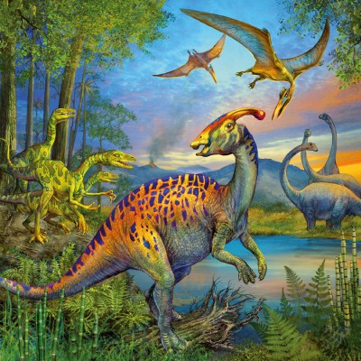 Ravensburger-09317 3 Puzzles - Fascination des Dinosaures