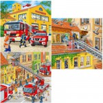 Ravensburger-09401 3 Puzzles - Les pompiers au travail