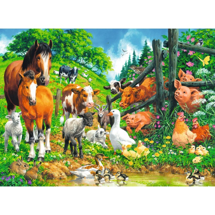 Puzzle  Ravensburger-10689 Pièces XXL - Rassemblement d'Animaux