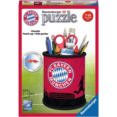 Ravensburger-11215 Puzzle 3D - Pot à Crayons - FC Bayern Munich