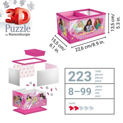 Ravensburger-11584 Puzzle 3D - Boite de Rangement - Barbie