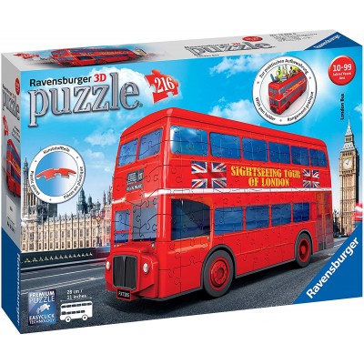 Ravensburger-12534 Puzzle 3D - London Bus