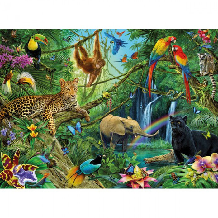 Puzzle Ravensburger-12660 Animaux de la jungle