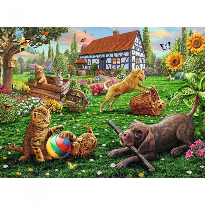 Puzzle  Ravensburger-12828 Pièces XXL - Explorateurs à 4 Pattes