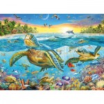 Puzzle  Ravensburger-12942 Pièces XXL - Sea Turtle Meeting